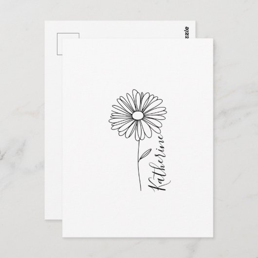 Personalisierter Name April daisy Birth Blume Postkarte (Vorne/Hinten)