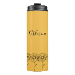 Personalisierter Name April daisy Birth Blume Thermosbecher