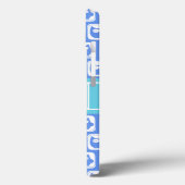 Personalisierter Name Aqua und Blue Owl Case-Mate iPhone Hülle (Rückseite / Links)