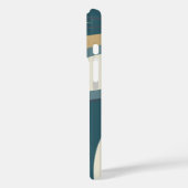 Personalisierter Name Aquamarin Beige Retro Abstra Case-Mate iPhone Hülle (Rückseite / Links)