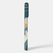 Personalisierter Name Aquamarin Beige Retro Abstra Case-Mate iPhone Hülle (Rückseite / Rechts)