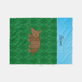 Personalisierter Name: armadillo grüne Raute Fleecedecke (Vorderseite (Horizontal))