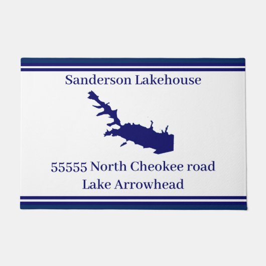 Personalisierter Name Arrowhead Map Navy Blue Door Fußmatte (Vorderseite)