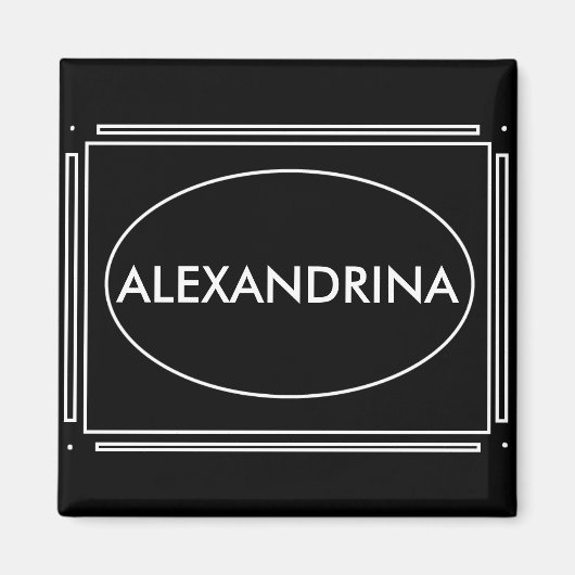 Personalisierter Name Art Deco Gift Magnet (Vorne)