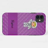 Personalisierter Name Astronaut lila Polka Punkte Case-Mate iPhone Hülle (Rückseite (Horizontal))