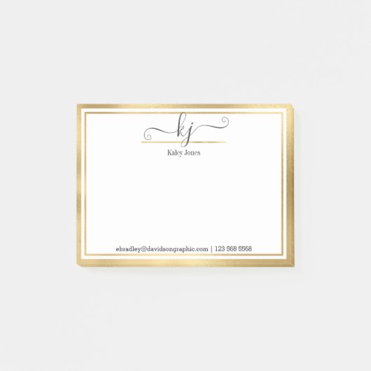 Personalisierter Name | Auf dem Schreibtisch der P Post-it Klebezettel (Vorderseite)