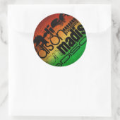 Personalisierter Name auf Neon Orange Yellow & Gre Runder Aufkleber (Tasche)