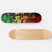 Personalisierter Name auf Neon Orange Yellow & Gre Skateboard (Horizontal)