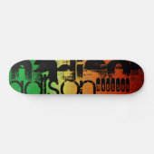 Personalisierter Name auf Neon Orange Yellow & Gre Skateboard (Horizontal)