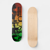 Personalisierter Name auf Neon Orange Yellow & Gre Skateboard (Vorderseite)