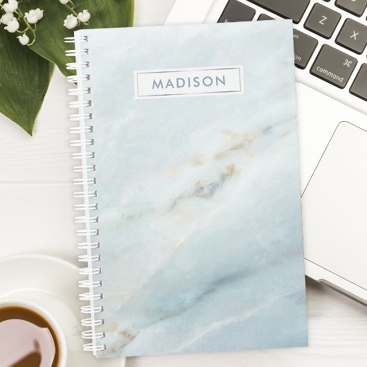 Personalisierter Name aus blauem Marmor Planer