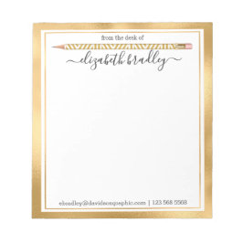 Personalisierter Name | Aus dem Schreibtisch des N Notizblock