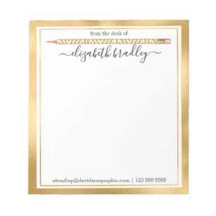 Personalisierter Name Aus dem Schreibtisch des N Notizblock