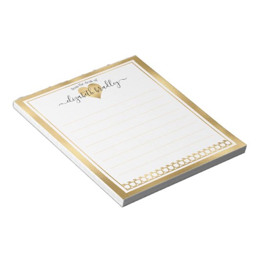 Personalisierter Name | Aus dem Schreibtisch des N Notizblock (angewinkelt)