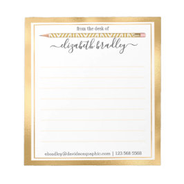 Personalisierter Name | Aus dem Schreibtisch des N Notizblock