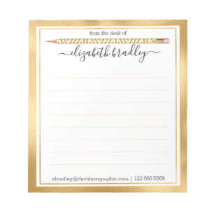 Personalisierter Name Aus dem Schreibtisch des N Notizblock