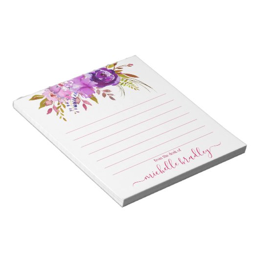 Personalisierter Name | Aus dem Schreibtisch des N Notizblock (angewinkelt)