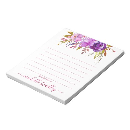 Personalisierter Name | Aus dem Schreibtisch des N Notizblock (Rotiert)