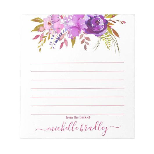 Personalisierter Name | Aus dem Schreibtisch des N Notizblock (Vorderseite)