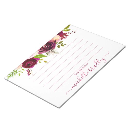 Personalisierter Name | Aus dem Schreibtisch des N Notizblock (angewinkelt)