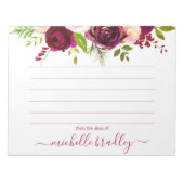 Personalisierter Name | Aus dem Schreibtisch des N Notizblock (Vorderseite)