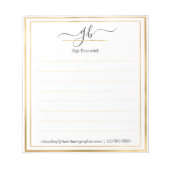 Personalisierter Name | Aus dem Schreibtisch des N Notizblock (Vorderseite)