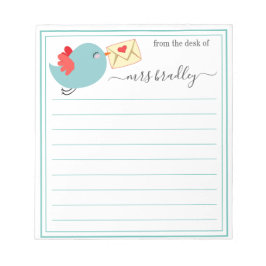 Personalisierter Name | Aus dem Schreibtisch des N Notizblock