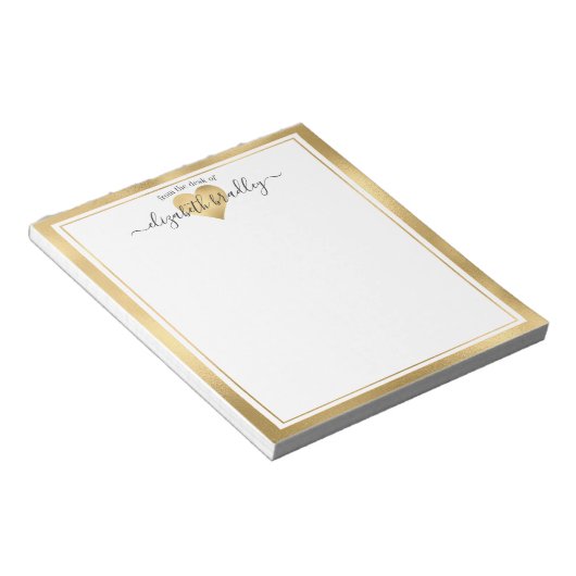 Personalisierter Name | Aus dem Schreibtisch des N Notizblock (angewinkelt)