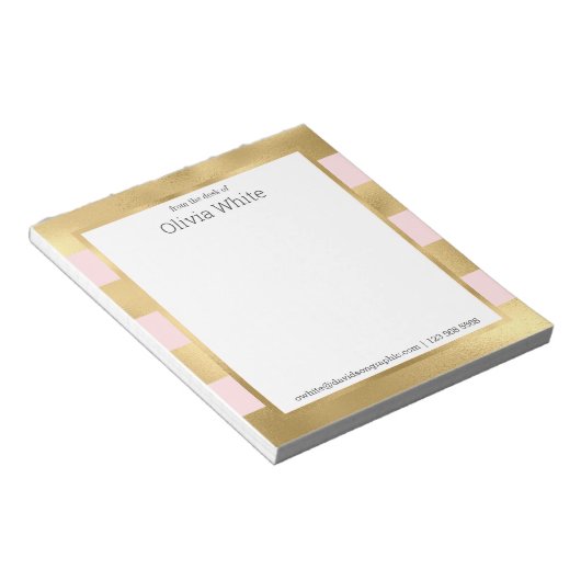 Personalisierter Name | Aus dem Schreibtisch des N Notizblock (angewinkelt)