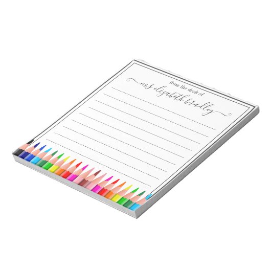 Personalisierter Name | Aus dem Schreibtisch des N Notizblock (Rotiert)