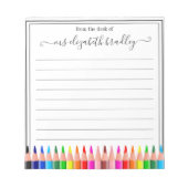 Personalisierter Name | Aus dem Schreibtisch des N Notizblock (Vorderseite)