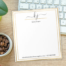 Personalisierter Name | Aus dem Schreibtisch des N Notizblock