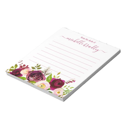 Personalisierter Name | Aus dem Schreibtisch des N Notizblock (Rotiert)