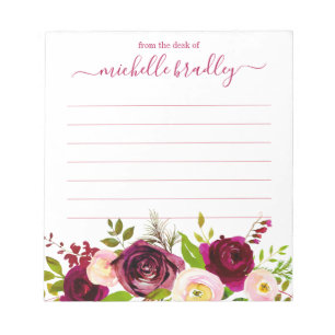 Personalisierter Name Aus dem Schreibtisch des N Notizblock