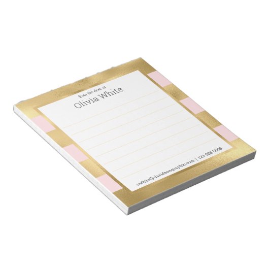 Personalisierter Name | Aus dem Schreibtisch des N Notizblock (angewinkelt)