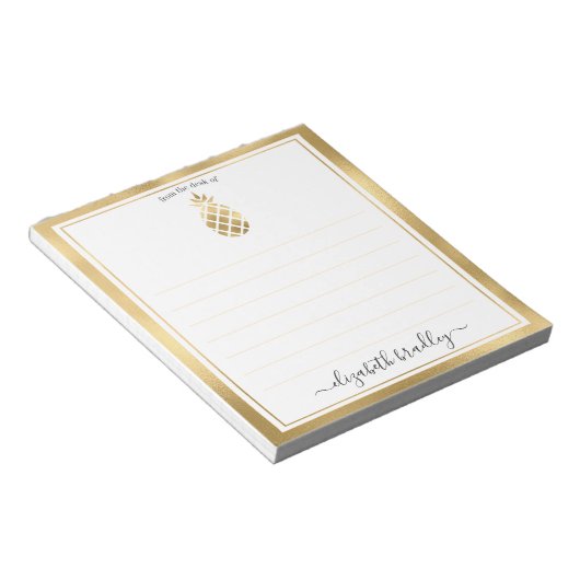 Personalisierter Name | Aus dem Schreibtisch des N Notizblock (angewinkelt)