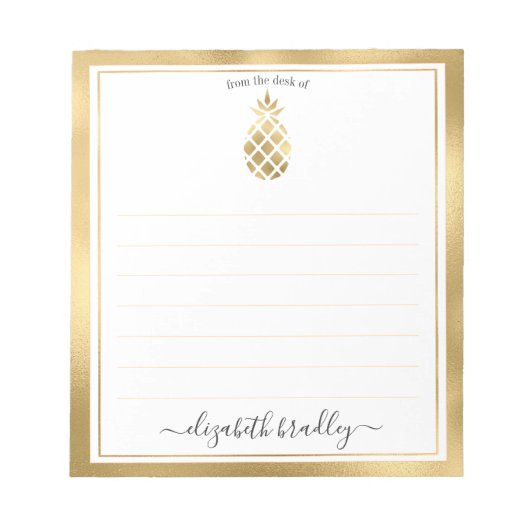 Personalisierter Name | Aus dem Schreibtisch des N Notizblock (Vorderseite)