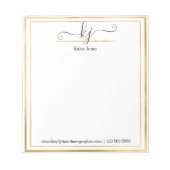 Personalisierter Name | Aus dem Schreibtisch des N Notizblock (Vorderseite)