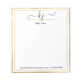 Personalisierter Name | Aus dem Schreibtisch des N Notizblock