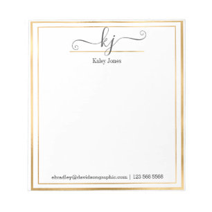 Personalisierter Name   Aus dem Schreibtisch des N Notizblock