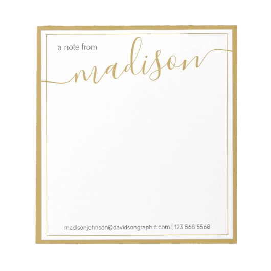 Personalisierter Name aus dem Schreibtisch von Notizblock (Vorderseite)