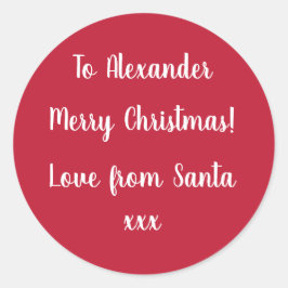 Personalisierter Name aus dem Weihnachtsgeschenket Runder Aufkleber