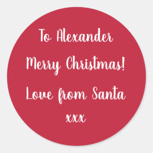 Personalisierter Name aus dem Weihnachtsgeschenket Runder Aufkleber