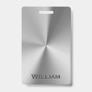 Personalisierter Name aus gebürstetem Metall Ausweis
