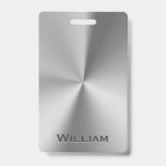 Personalisierter Name aus gebürstetem Metall Ausweis