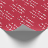 Personalisierter Name aus Weihnachtsrot Geschenkpapier (Ecke)