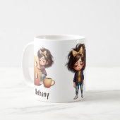 Personalisierter Name & B Verschlafener Morgen Kar Kaffeetasse (Vorderseite Links)