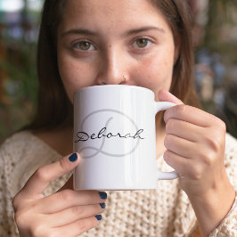 personalisierter Name ~ b&w Monogramm-Idee Kaffeetasse