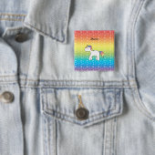Personalisierter Name Baby Einhorn Regenbogenherze Button (Beispiel)
