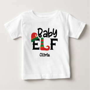 Personalisierter Name Baby Elf Weihnachtsmann T -  Baby T-shirt